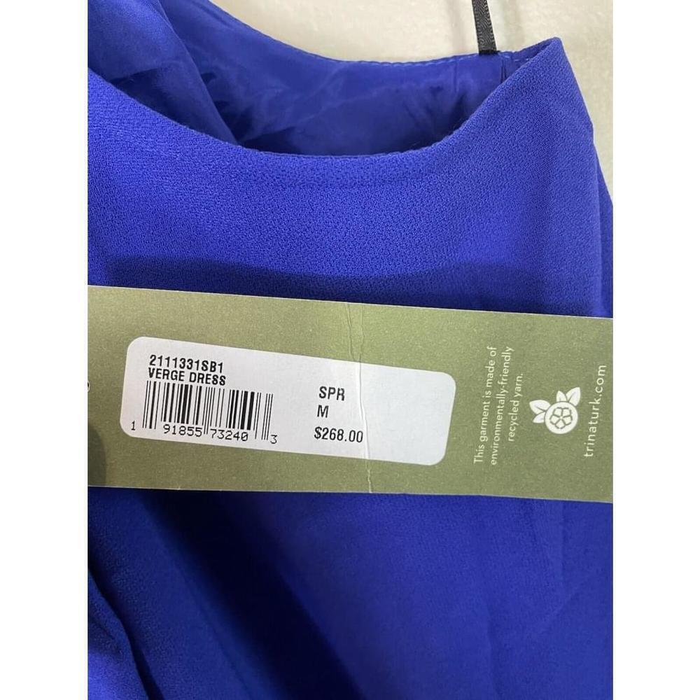 Trina Turk Women’s Dress Medium Verge Shift Bow tie Halter Dress Blue Lined - Picture 8 of 14